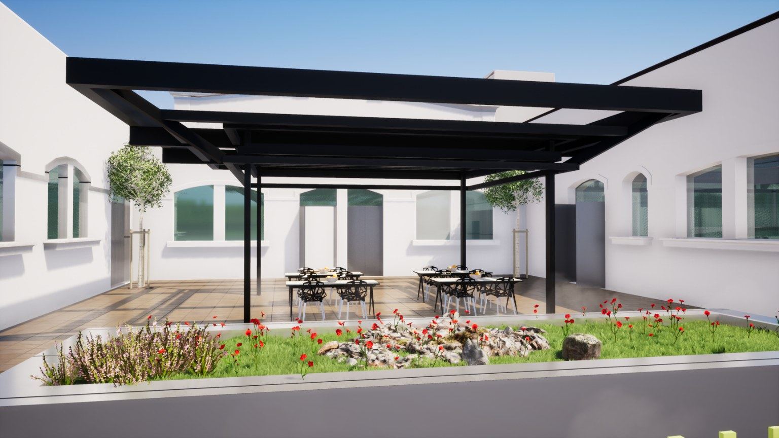 Render do pátio exterior CCL